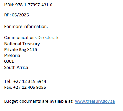 Budget Speech 2025 Contact Details